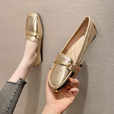 İlkbahar Sonbahar Ayakkabılar Kadın Babetler Yumuşak Moda Markası Ofis Bayan Ayakkabıları Siyah Altın Gümüş Büyük Beden 42