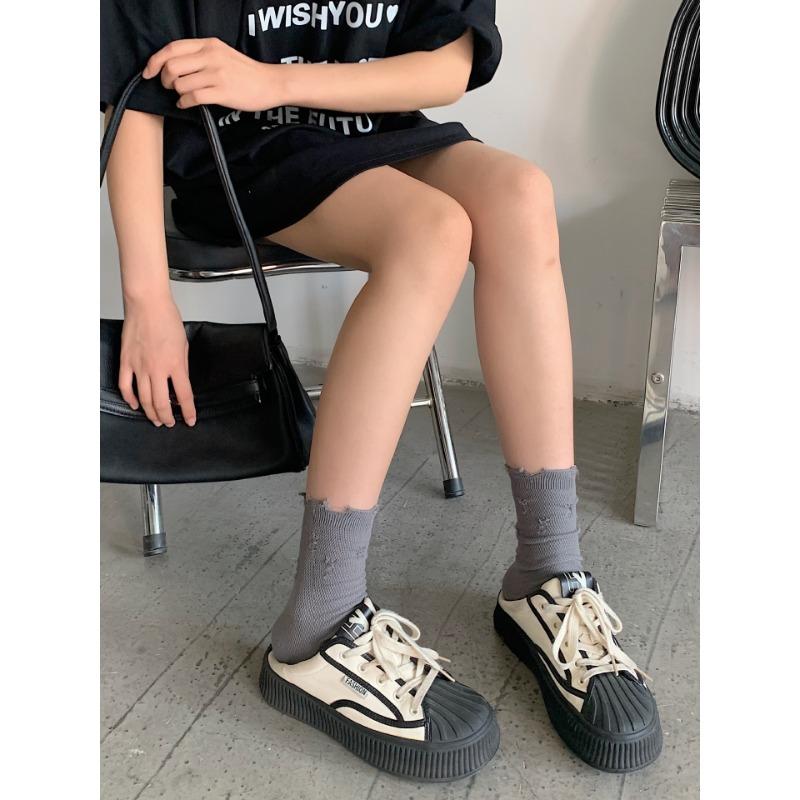 Mesh Breathable Perforated Socks, Anti-pilling Pile Socks, Versatile and Personalized Style, Mid-calf Socks for The School