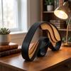 Minimalist 3D Abstract Sculpture Artistic Abstract Wooden Statue Wood Carving  Indoor Decoration