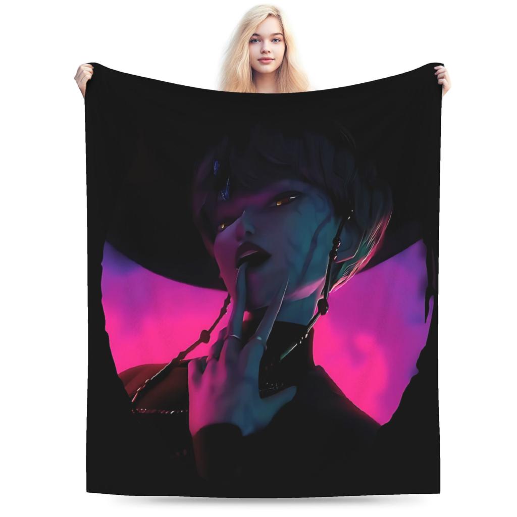 BABY Saja Boys Kpop Demon Hunters Game Plush Blankets Boy Girl Flannel Bedding Throws For Living Room Warm Soft Custom Bedspread