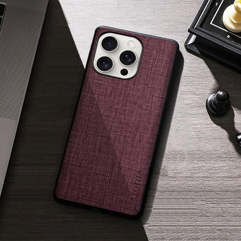 

Чехол для iPhone 16 Pro Plus Max Премиум Текстильный Взрывозащищенный Чехол для iPhone 16 Pro Max iphone 16 pro max красный