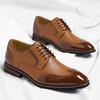 Men Brogue Carved Leather Shoes Fashion British Formal Man Dress Shoes Handsome Male Business Office No Slip Daily Leather Shoes