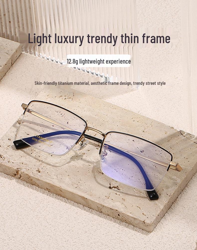 2024 Classic Unisex Half-Rim Titanium Glasses Frame