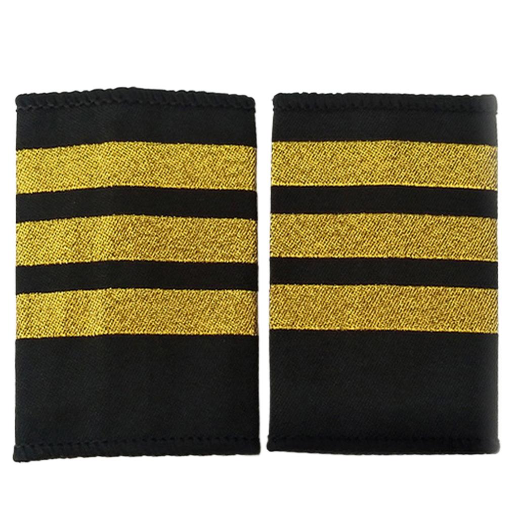 1Pair Professional Pilot Epaulets Aircraft Captain Uniform Accessories Epaulets Shoulder Epaulet for Cosplay Stage Shows