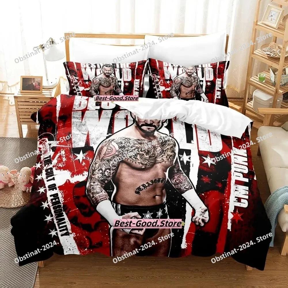 

Cm Punk Aew The Best In The World Beding Set Print With Pilowcase Soft Duvet Cover Soft Single Double Quen Super King-Sized Dimensionsd Dimensions 135*200cm Eu-Single
