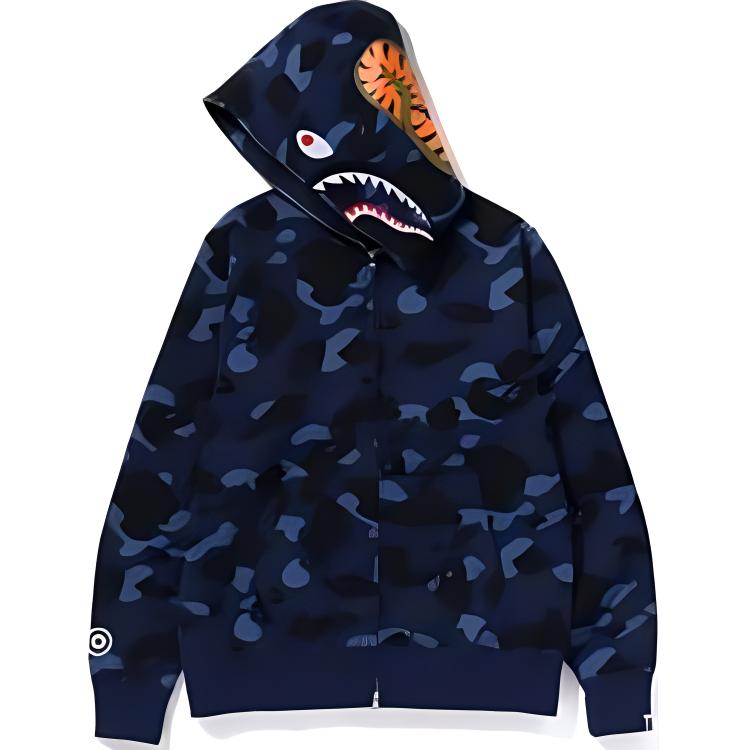 Bape Color Camo Shark Wide Fit Full Zip Double Hoodie 1K20-115-007