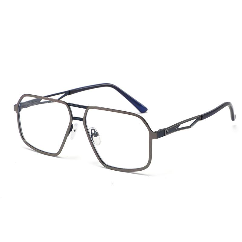 New Fashionable Double-barrel Eyeglass Frame - Luxurious Lightweight Metal Frame - Anti-blue Light Eyeglass Frame6001