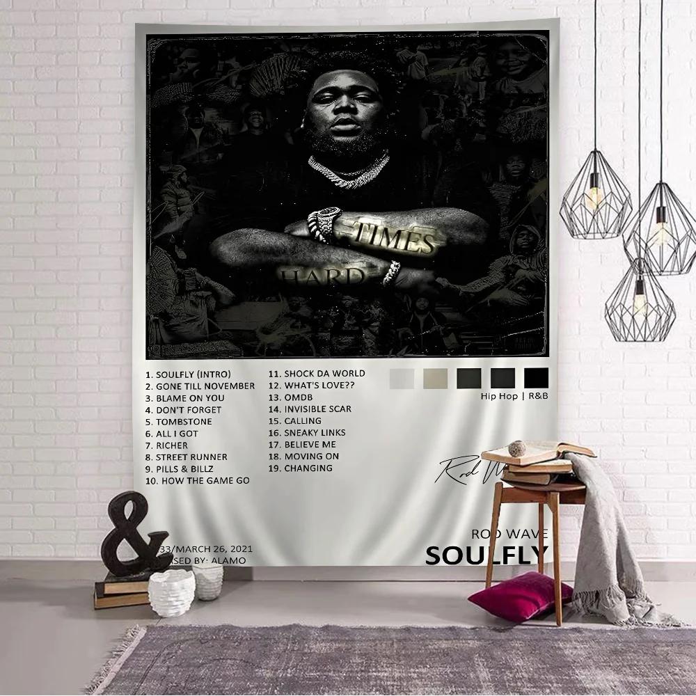 Rod Wave Singer Anime Chart Tapestry Bohemian Wall Tapestries Mandala Wall Art Decor