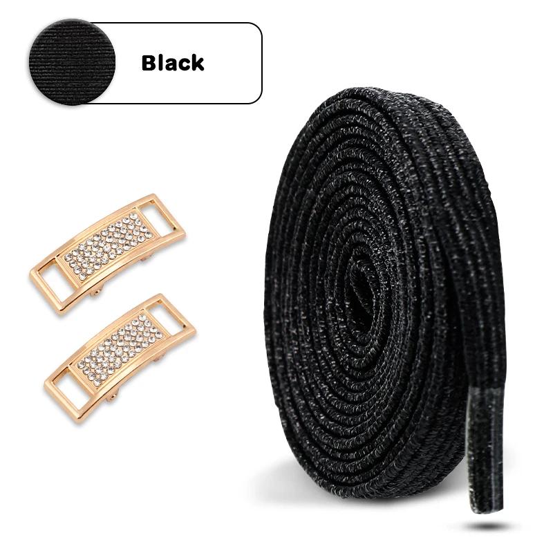 New Diamond Lock Shoelaces Without Ties Glitter Elastic Laces Sneakers Tennis No Tie Shoe Laces Flat Shoelace Shoes Accessories