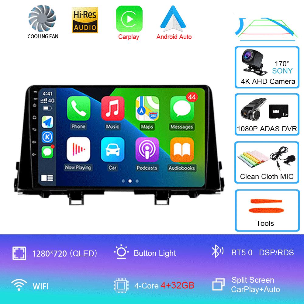 Car Radio Android 14 Carplay For KIA PICANTO Morning K 2016 2017 2018 2019 Navigation GPS Multimedia Player Auto wifi+4G BT DSP