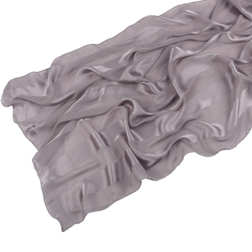 Women'S Hijab Shawl Pleated Chiffon With Stripes Natural Wrinkle Middle East Dubai Hijab