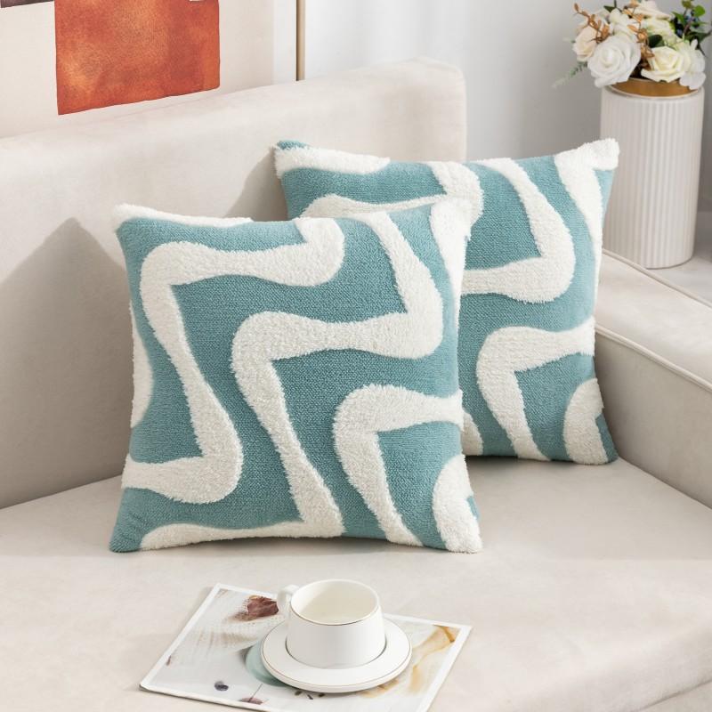 Nordic Throw Pillowcase Without Core Jacquard Single-sided Sofa Living Room Cushion Simple High-end Bedroom Bay Window Pillowcase