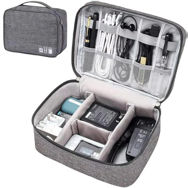 1pc Portable Cable Storage Bag Waterproof Digital Electronic Organizer USB Data Line Charger Plug Storage Bag Travel Cable Organ
