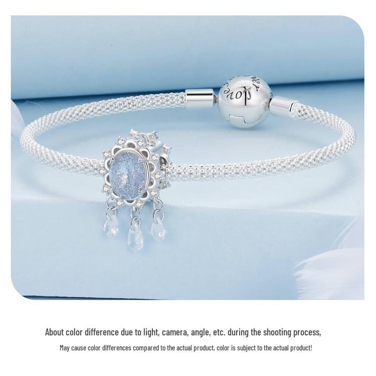 Avle Teardrop Zircon Tassel Beads: Original Shining S925 Sterling Silver for DIY Jewelry