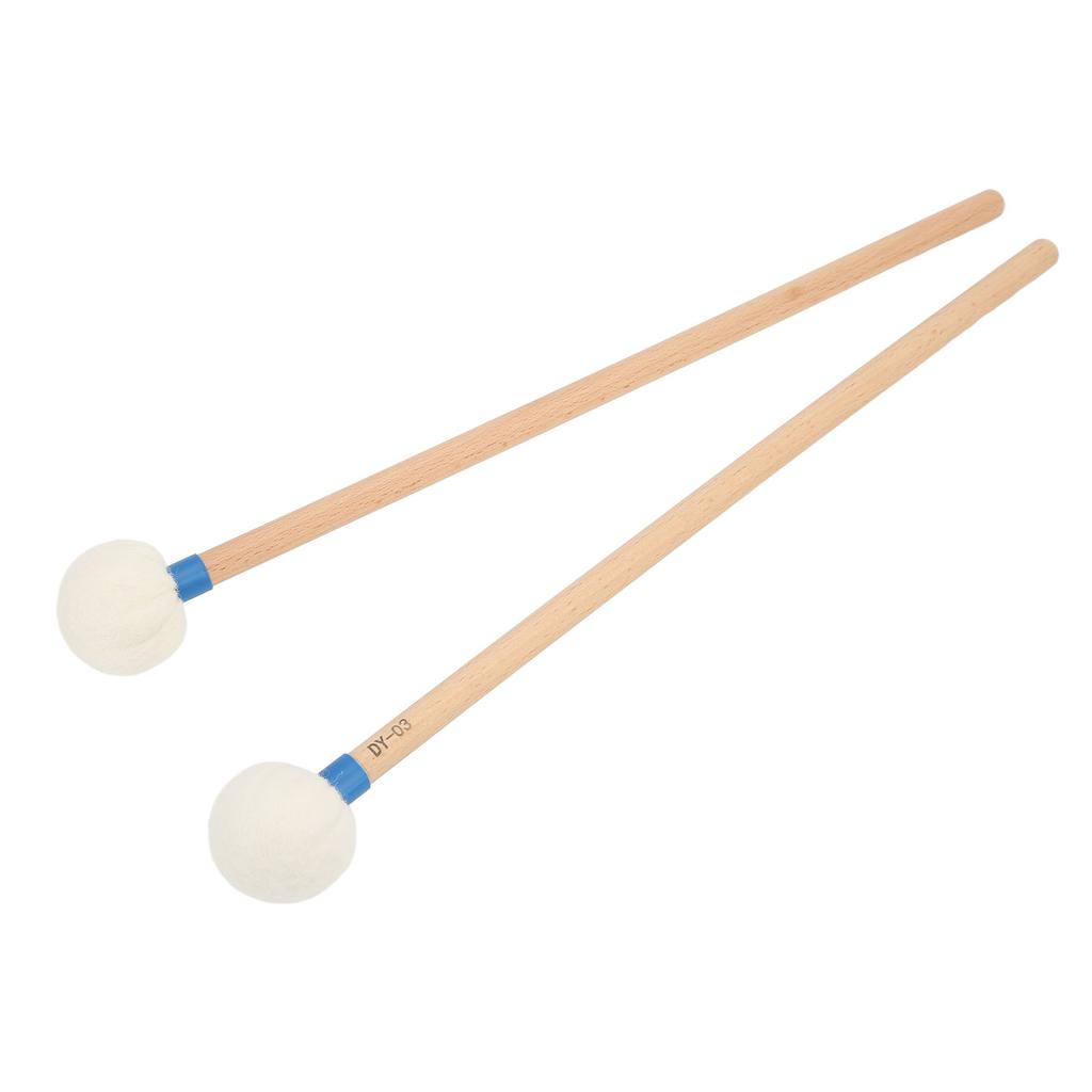 2 Stück Trommelschlägel Filzkopf Holzgriff Rutschfest Instrument Zubehör Set Kit zum Spielen Blau