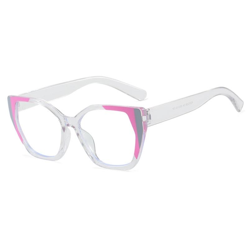 New Retro Cat Eye Anti Blue Light Glasses Ins Brand Simple Color Matching Frame Design Versatile Casual Unisex Glasses