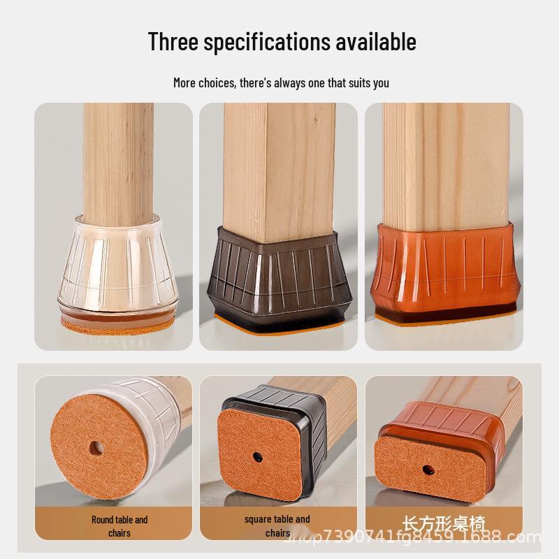 Silicone Chair Leg Covers with Felt Pads - Furniture Protection and Noise Reduction