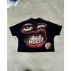 Hip Hop Harajuku Y2K Top T Shirts Clothing Teeth Mouth Graphic Print Short Sleeve Oversized T Shirt Streetwear