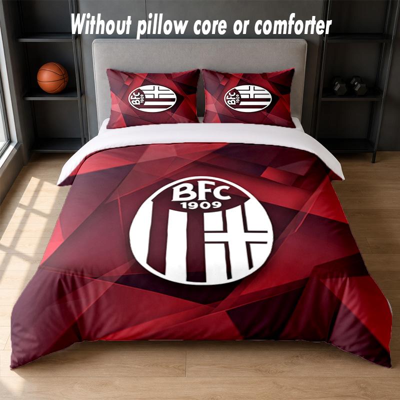 Bologna FC Design Bed Bedding Set 1 Duvet Cover + 2 Pillowcases Soft Breathable Household Bed Linens