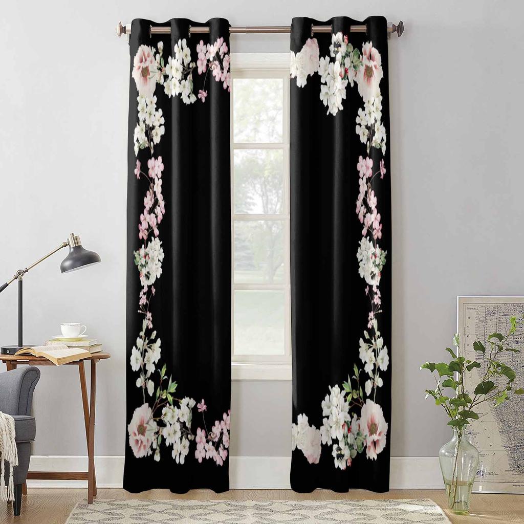 Flower Retro Plant Window Curtains for Living Room Luxury Bedroom Curtain Kitchen Blinds Drapes Curtains