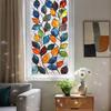 Window Privacy Film Stained Glass Floral Decorative Window Clings Colorful UV Blocking Static Glass Decals for Bedroom Living Room