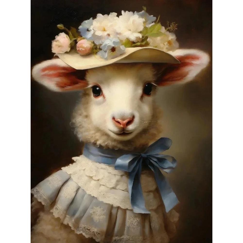 Vintage Palace Aristocrat Gorgeous Costume Animal Tiger Lion Rabbit Art Poster Canvas Paintings Wall Art HD Pictures Home Decor