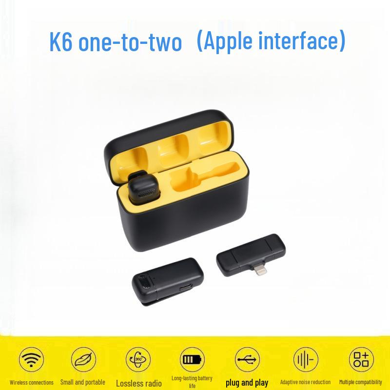K1K9 Wireless Lavalier Microphone K15 - Dual Mobile Live Streaming & Outdoor Recording Noise-Reducing Mic