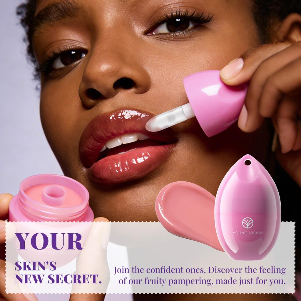5-Color Lip Mask - Cherry & Strawberry Scented Jelly, Moisturizing Lip Care, Repair & Fade Lip Lines, for Lipitis Relief