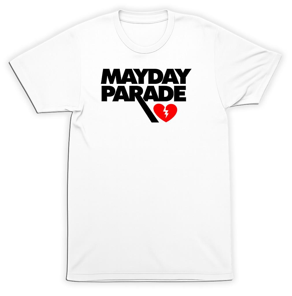 Mayday Parade Logo with Heart T-Shirt | Emo Pop Punk Alternative Rock Tee S разноцветный