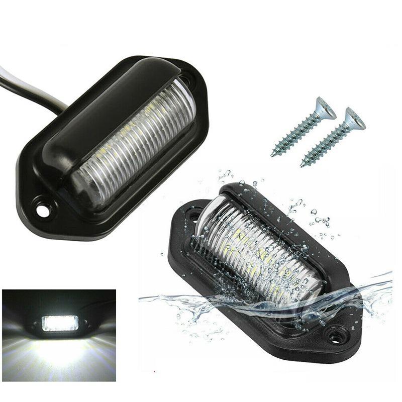 4Pcs Car License Plate Lights 6 LED Universal Car Truck Bus Motorcycle Truck Lamp White Bulbs Products License Plate Lightst 12V