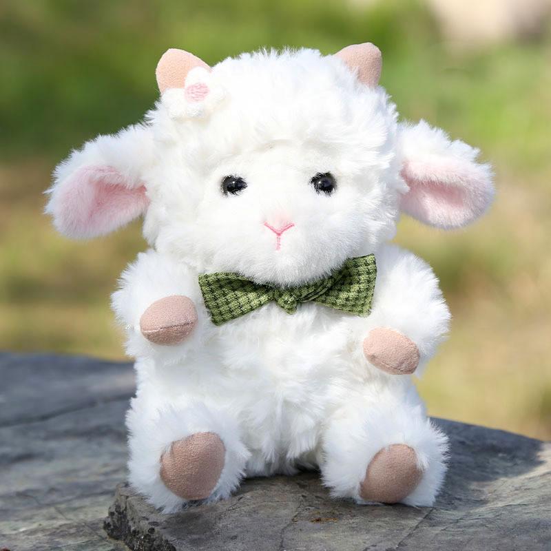 Plush Sheep Doll With Bow Tie For Kids Gift And Sleep Companion
