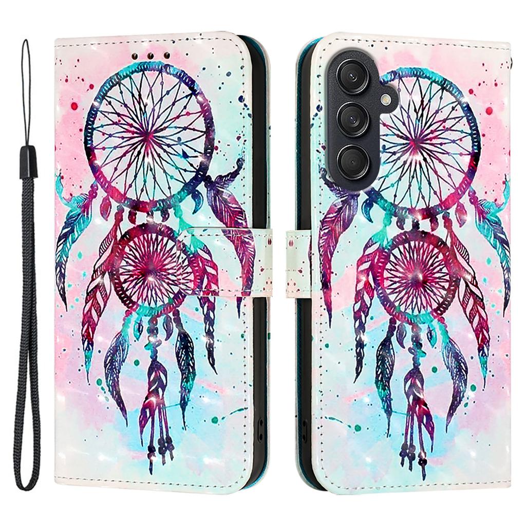 For Samsung Galaxy M55 5G/C55 5G/F55 5G Leather Case Pattern Printing Wallet Stand Mobile Cover with Strap