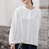 2026 Spring Women's Long Sleeve Cotton Linen White Shirt - Artistic, Versatile, and Commuting-Friendly.