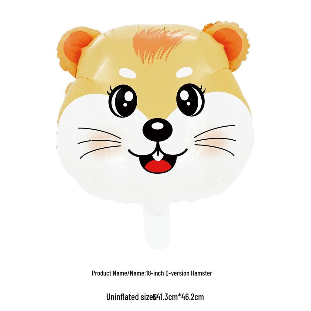 18" New Q Version Kids' Cartoon Animal Foil Balloon for Birthday Decorations