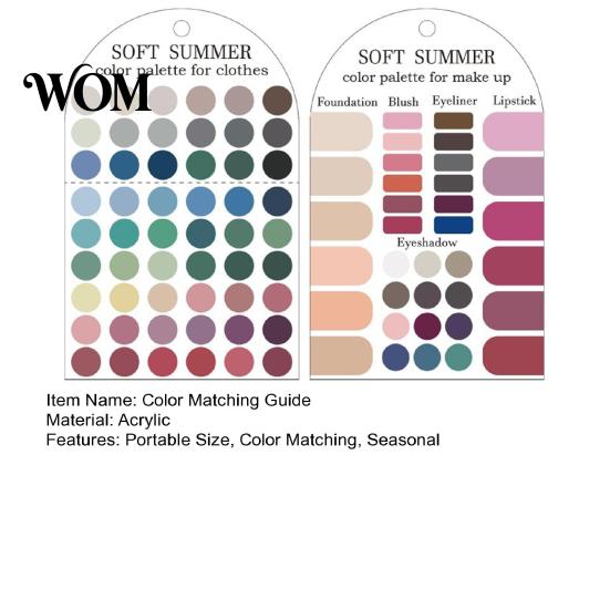 Color Analysis Template Cards 2Pcs Summer Set, Portable Seasonal Palette Matching Card Card, Acrylic Personal Guide for Outfits & Makeup