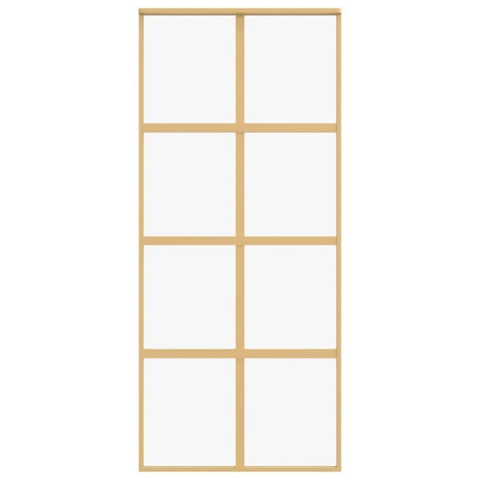 VidaXL Porte Coulissante, Porte Suspendue avec Butoir, Porte avec Panneaux Grange Cuisine Maison Intérieur, Doré Verre Clair 155185