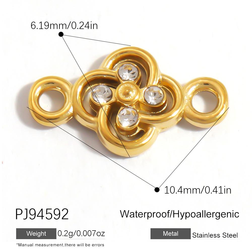 Waterproof Hypoallergenic DIY Jewelry 18K PVD Gold Plated Stainless Steel CZ Star Moon Heart Bow  Charms Pendants Bulk