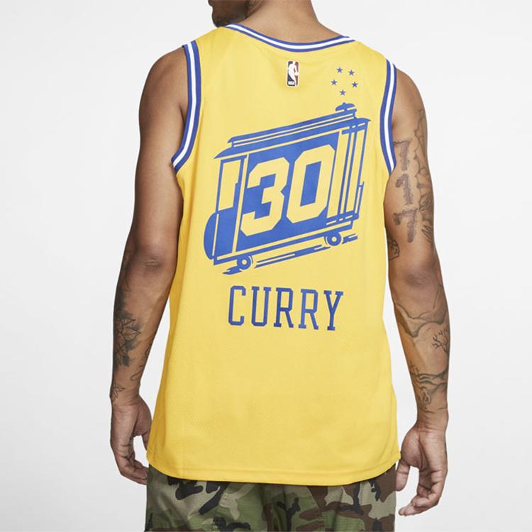 Nike Golden State Warriors Stephen Curry #30 Retro Limited Edition Swingman Jersey Men Jersey Yellow BQ8109-729
