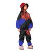 [LOLANTA] Kids' Tracksuit Set for Boys and Girls, Long-Sleeved, Dancewear, Hip Hop, Casual Wear, 2-Piece Set, Red & Blue, Size 140