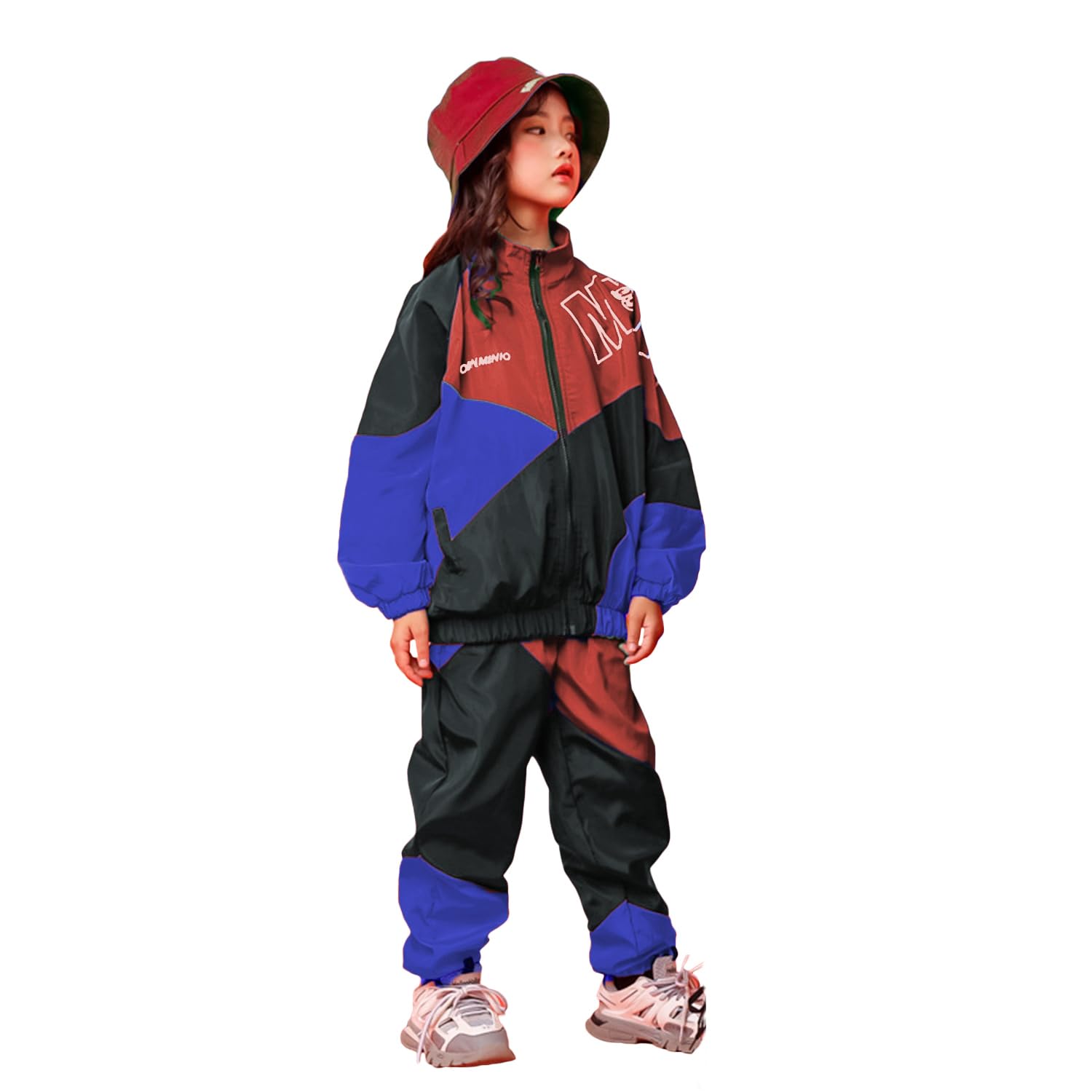 [LOLANTA] Kids  Tracksuit Set for Boys and Girls, Long-Sleeved, Dancewear, Hip Hop, Casual Wear, 2-Piece Set, Red  Blue, Size 140