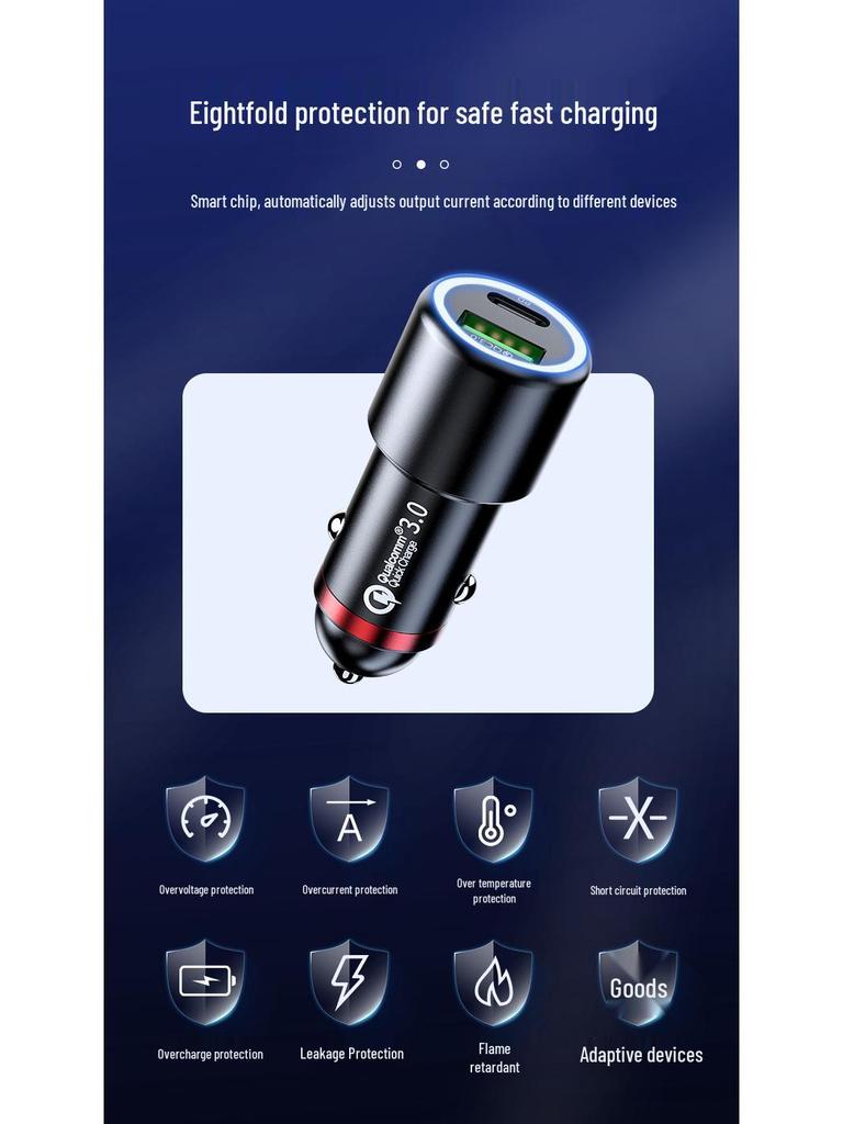 Fast Charging USB Car Charger for Apple, Huawei, Xiaomi