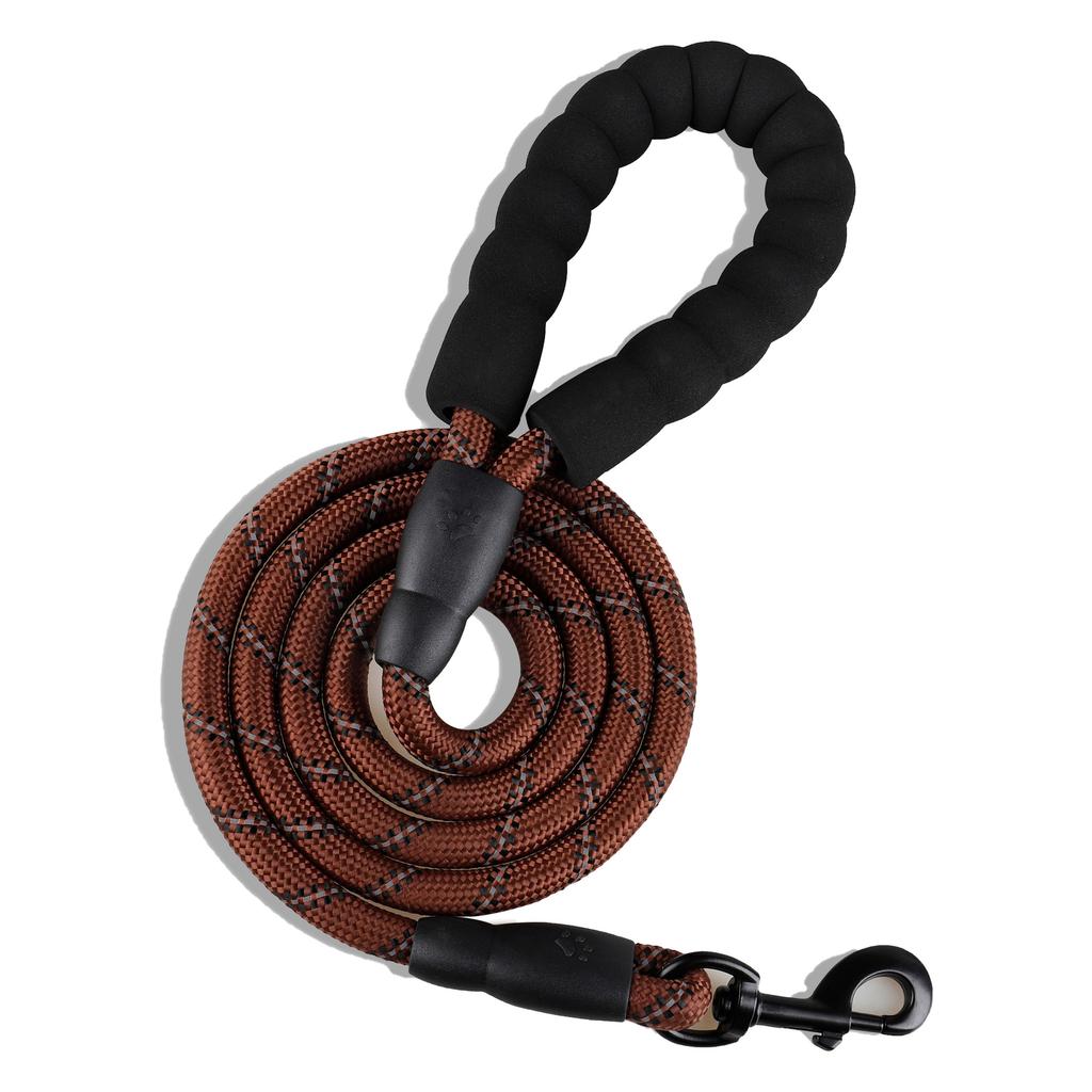 Reflective Dog Leash With Comfortable Padded Handle - Double Heavy Duty Traction Rope For Strong Dogs - Enhance Safety And Contr