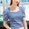 Damenbluse mit 3/4-Ärmeln, atmungsaktiv, leicht, für junge Damen, sommerlich, modisch, ultradünn, T-Shirt für den Alltag