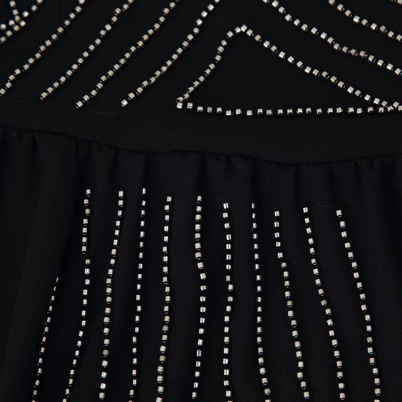 Kaslead New Women clothes Western Style Fashion Simple and Versatile Beaded Embroidery Sling Top