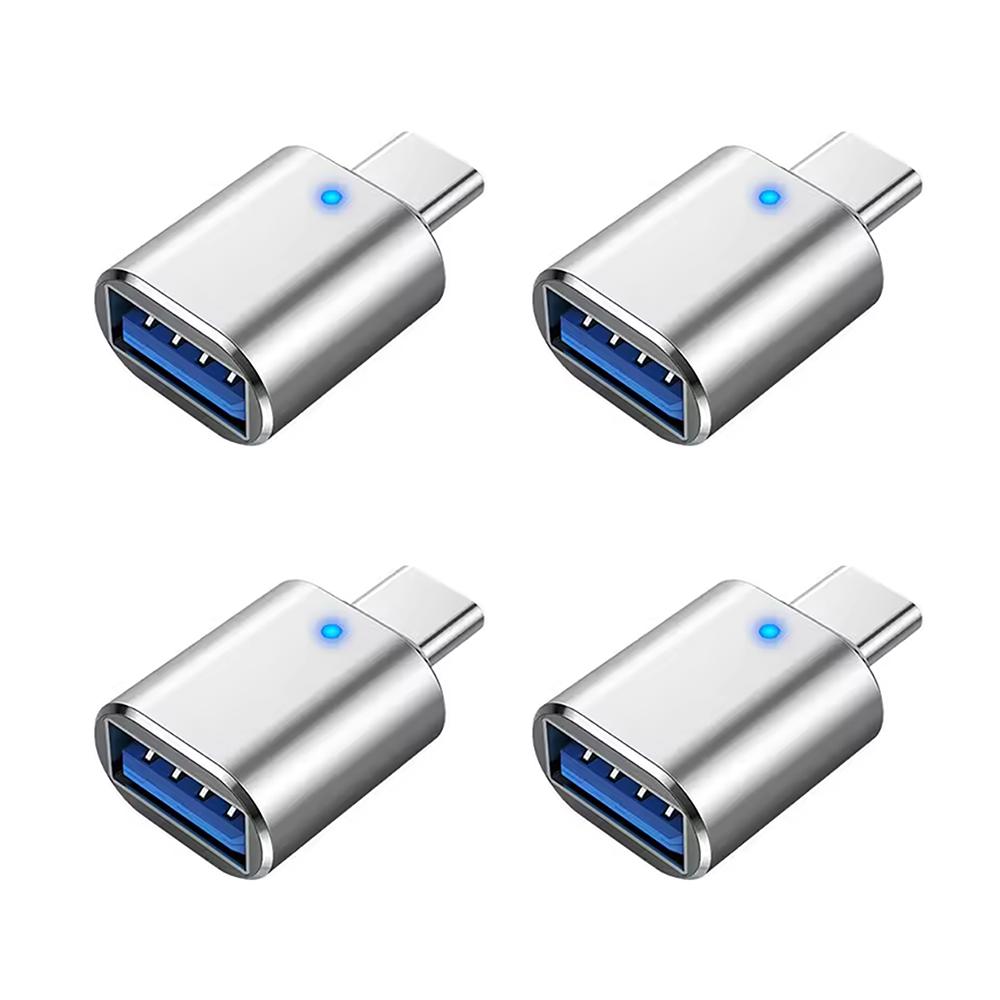 NNBILI 1-5pcs USB 3.0 To Type C Adapter LED OTG To USB C Male To USB A Female Connector For HUAWEI Samsung Xiaomi POCO Adapters 3
