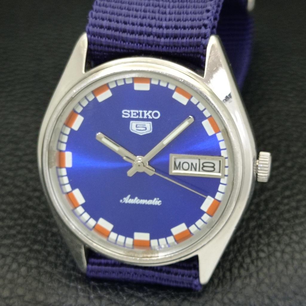 AUTOMATIC VINTAGE SEIKO 5 JAPAN 6309A MENS BLUE COLOR DIAL WATCH A701316-5 R206a-a701316