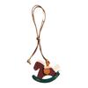 Decorative Leather Keychain Featuring 2026 Wooden Horse Design For Year Handmade Unique Bag Accessory