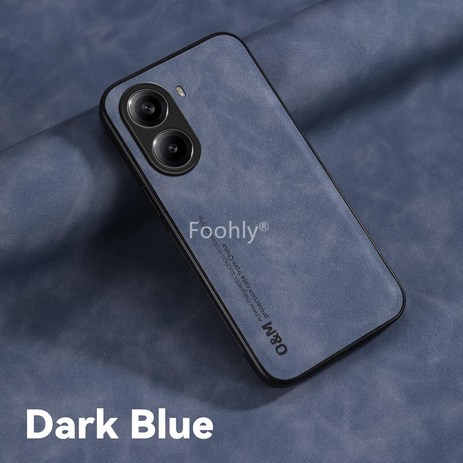 Противоударный магнитный чехол из нубука для Xiaomi Poco F7 5G Защитная крышка Задняя накладка Coque Funda Poco F7 синий