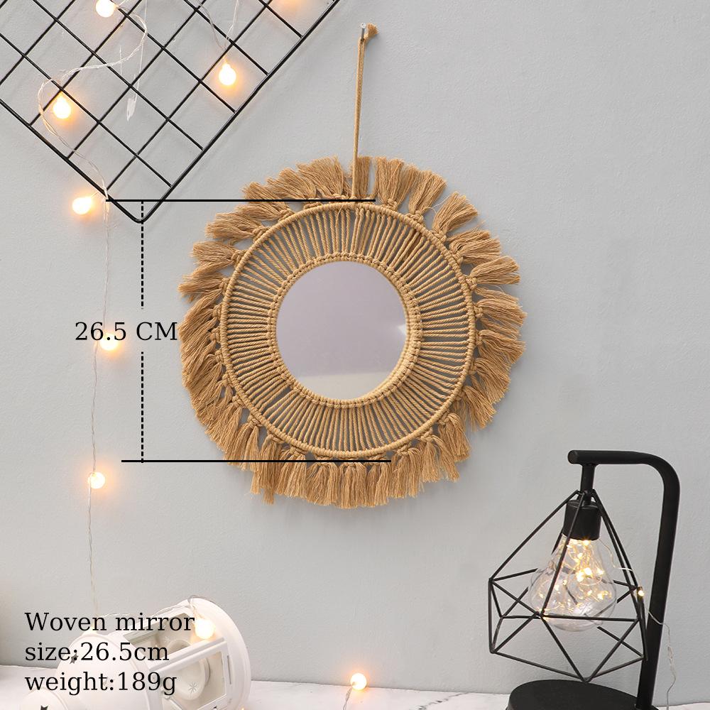 

Nordic Coffee-Colored Tapestry Makeup Mirror – Bedside Bedroom & Hotel Wall Hanging Decor