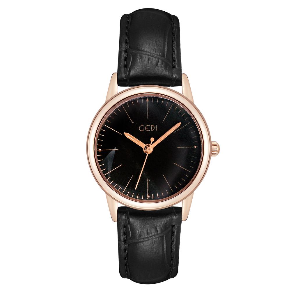 Simple And High-Value Women'S Watch, High-End Leather Bamboo Strap Watch, Women'S Quartz Watch